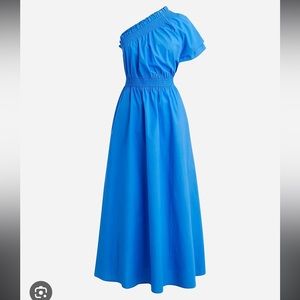 NWT JCREW Smocked one-shoulder dress in cotton poplin